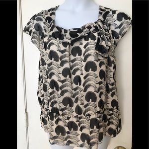 Nine West Capped Sleeve Silk Blouse / Size XL